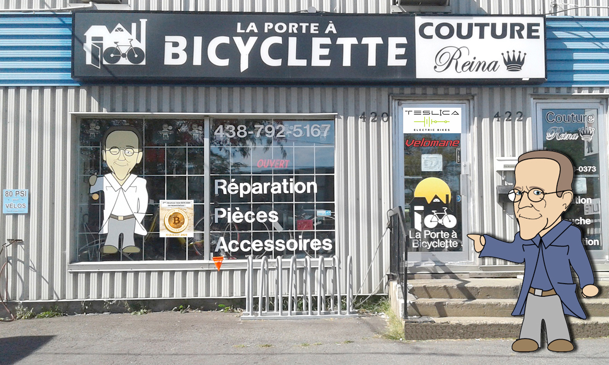 Devanture du magasin de vélo La Porte a bicyclette 2024
