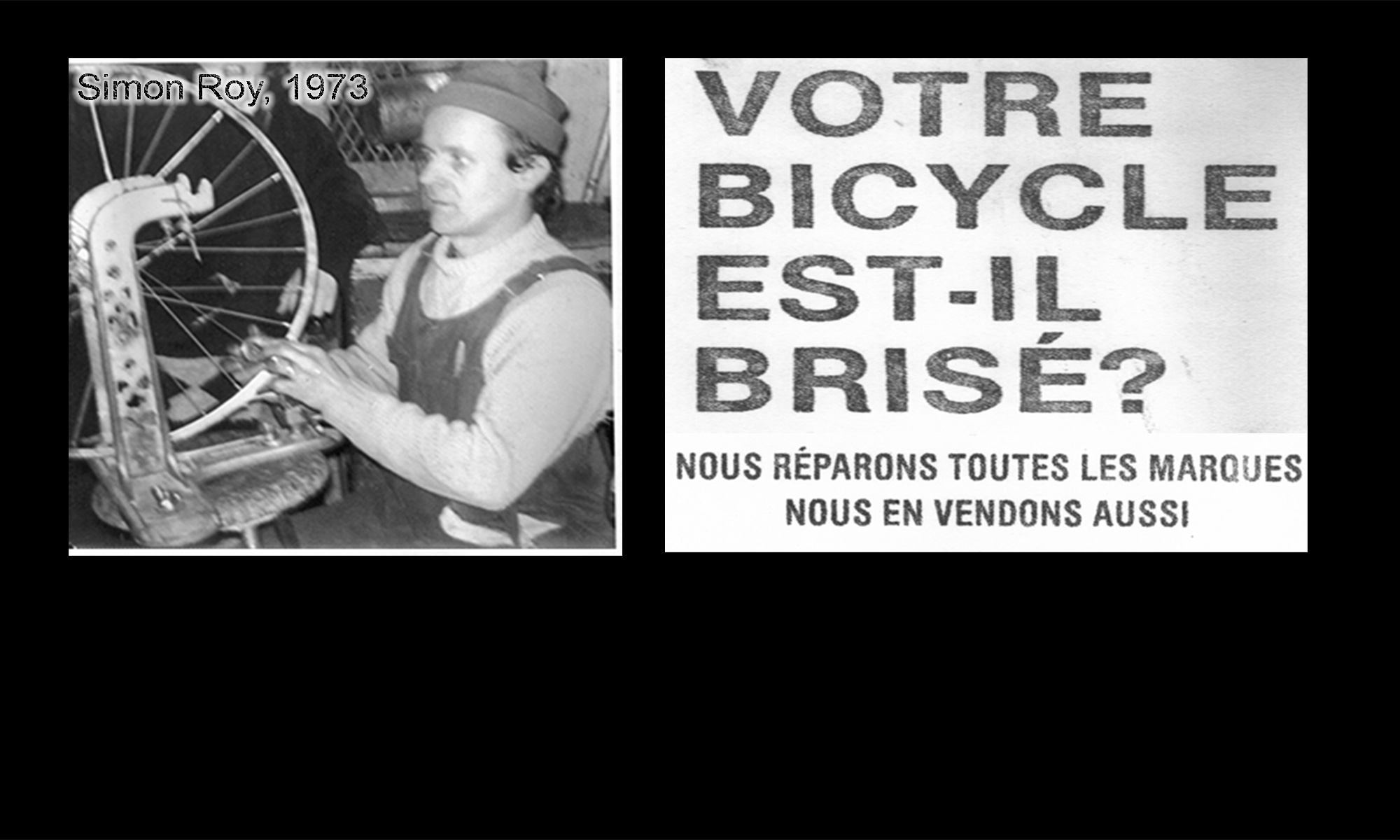 Annonce de La Porte a bicyclette vintage, Simon Roy 1973
